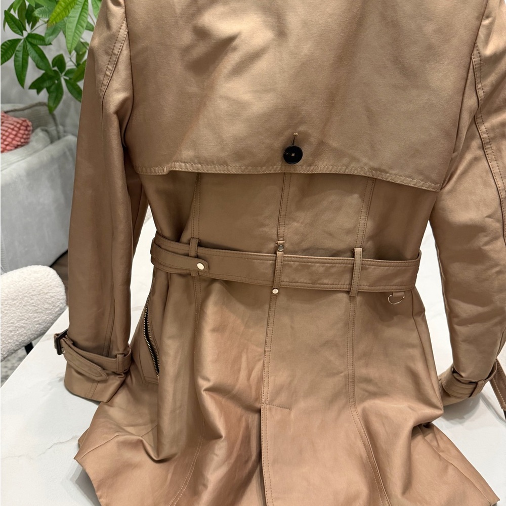 Zara Beige Double-Breasted Trench Coat - Picture 12 of 14